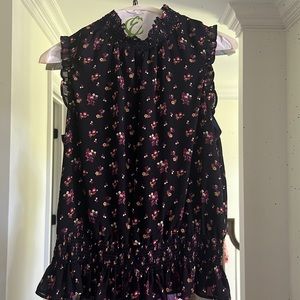 EUC J Crew navy floral top